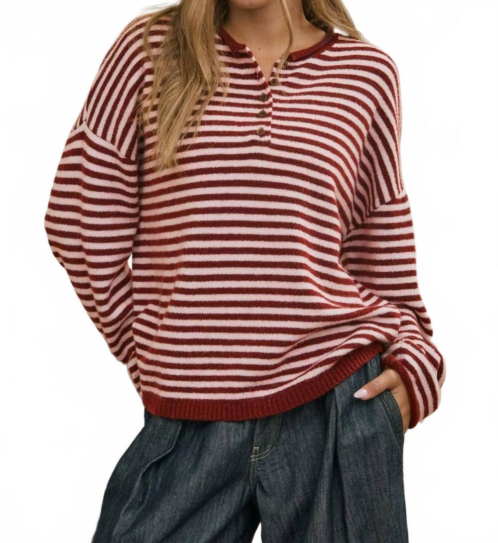 NEW BLU PEPPER season knit shoulder sweater in burgundy